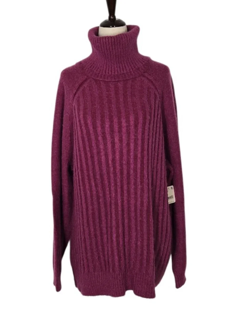 FREE PEOPLE Big City Women’s Small Mulberry Oversized Turtleneck Sweater NWT